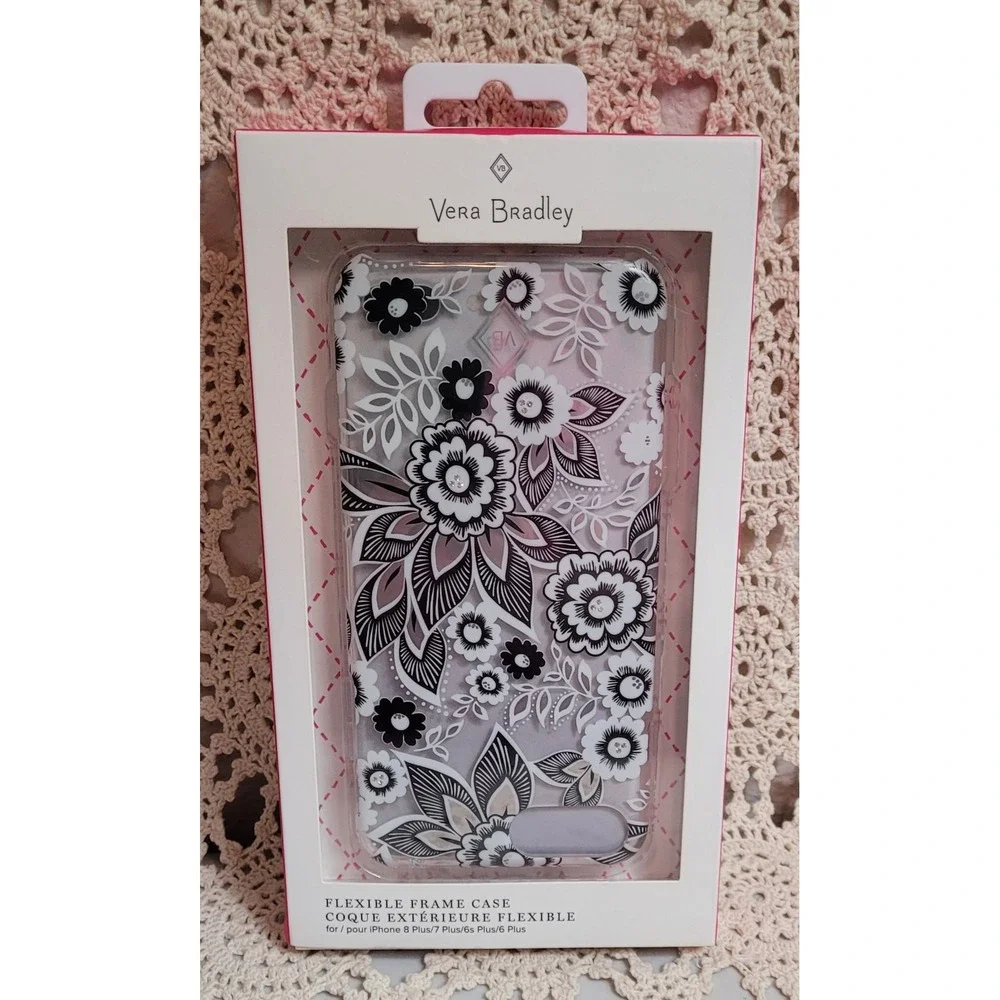 NEW Vera Bradley Floral Flexible Frame Case for iPhone 8 Plus, 7+, 6s+, 6+